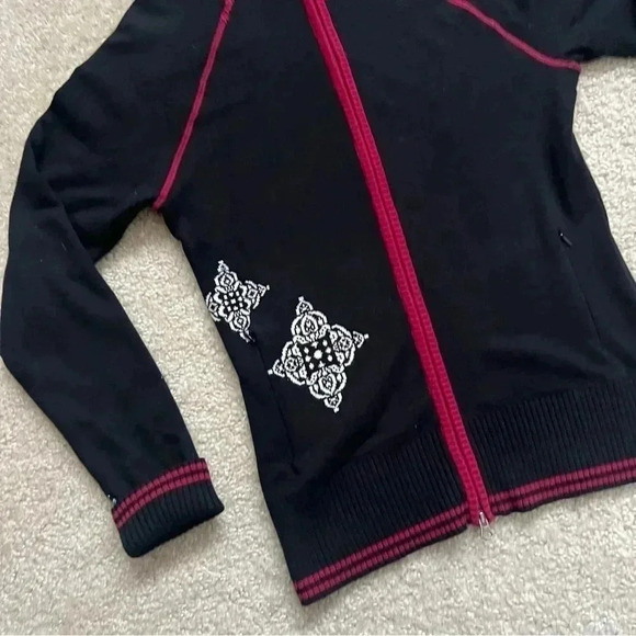 ATHLETA Cotton Poly Blend Cardigan Sweater Jacket Zip Up Multicolor Wm Medium - Picture 16 of 16